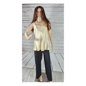 Lafayette 148 New York 100% Silk Sleeveless Top Champagne